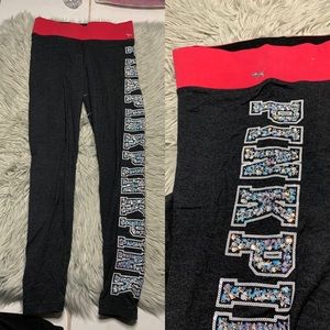 VS pink holiday leggings
